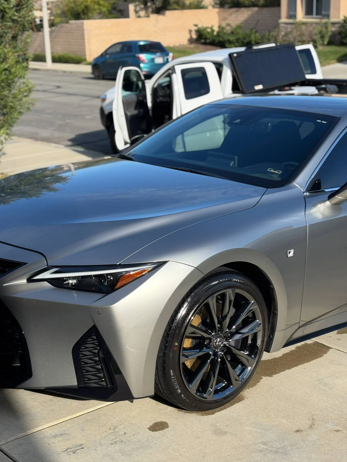 Lexus IS F Sport hood close-up